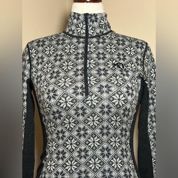 Kari Traa Sweater Womens Wool Half Zip Thermal Pullover Nordic Pattern, Size Lg - Picture 1 of 13
